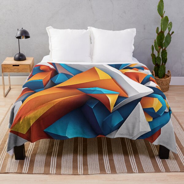 Item preview, Abstract Shape Art Blue Turquoise Orange White V2 designed and sold by Salimgor Hangaround Music.