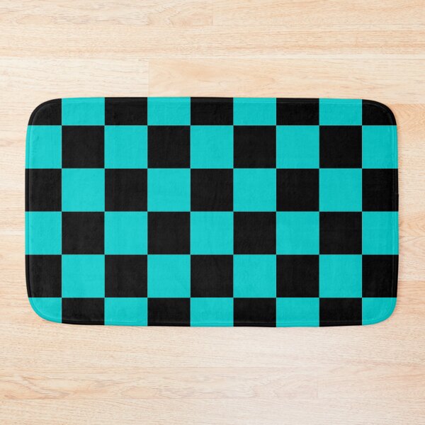 Item preview, Checkered - Black and Cyan designed and sold by JustPatterns2.