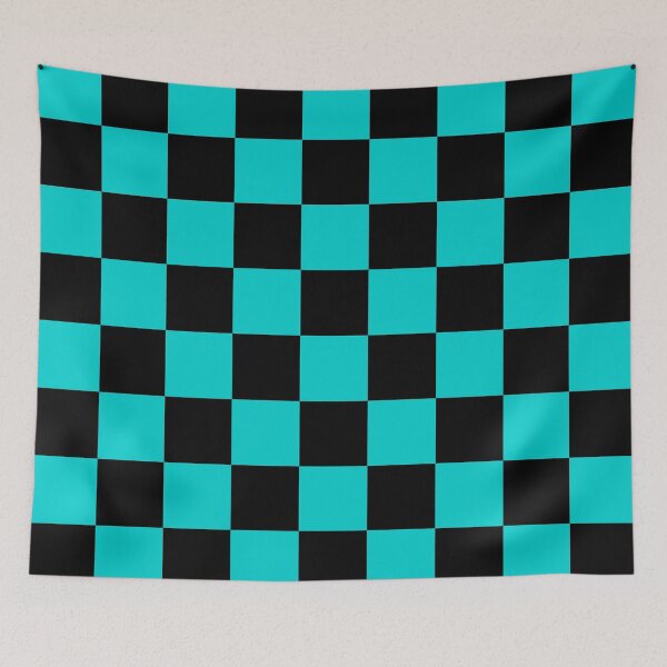 Item preview, Checkered - Black and Cyan designed and sold by JustPatterns2.