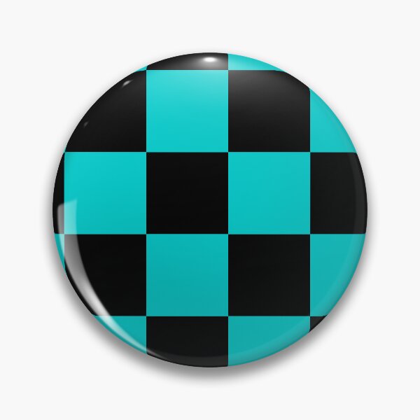 Item preview, Large Checkered - Black and Cyan designed and sold by JustPatterns2.