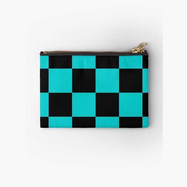 Item preview, Large Checkered - Black and Cyan designed and sold by JustPatterns2.
