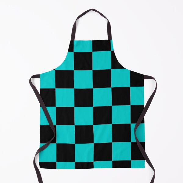 Item preview, Large Checkered - Black and Cyan designed and sold by JustPatterns2.