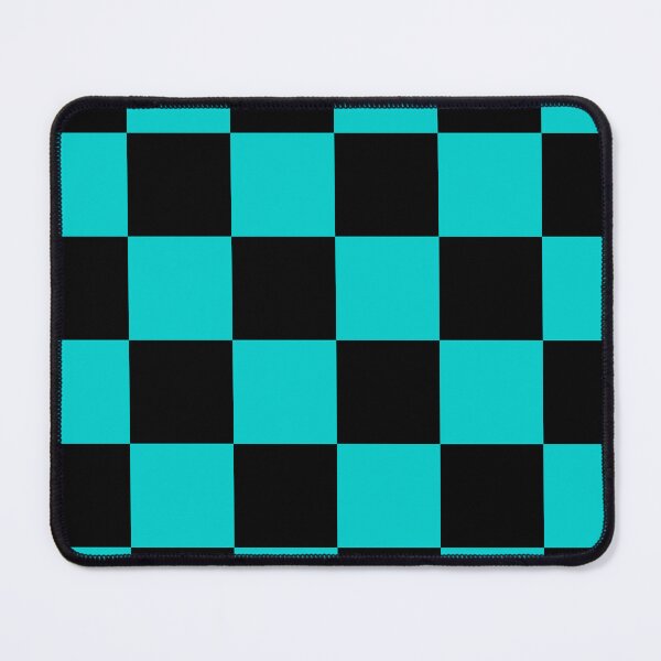 Item preview, Large Checkered - Black and Cyan designed and sold by JustPatterns2.