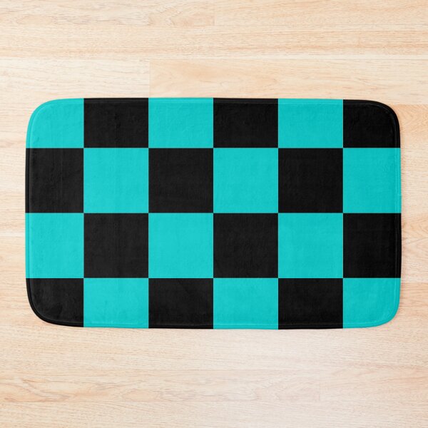 Item preview, Large Checkered - Black and Cyan designed and sold by JustPatterns2.