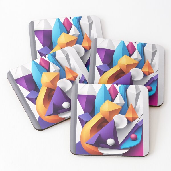 Item preview, Abstract Shape Art Blue Purple Orange Pink V5 designed and sold by Salimgor Hangaround Music.