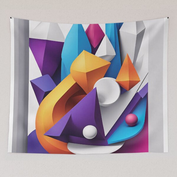 Item preview, Abstract Shape Art Blue Purple Orange Pink V5 designed and sold by Salimgor Hangaround Music.