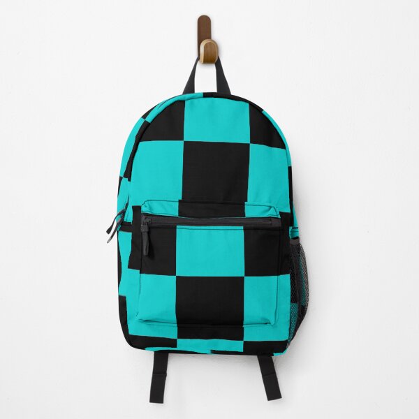 Item preview, Large Checkered - Black and Cyan designed and sold by JustPatterns2.