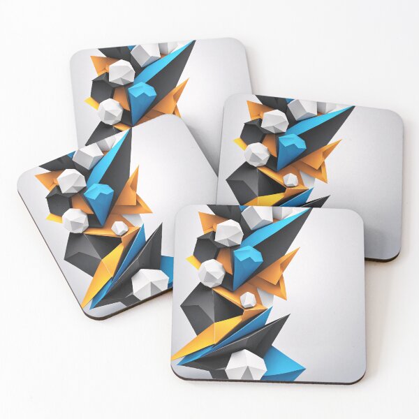 Item preview, Abstract Shape Art Black Blue Orange White V2 designed and sold by Salimgor Hangaround Music.