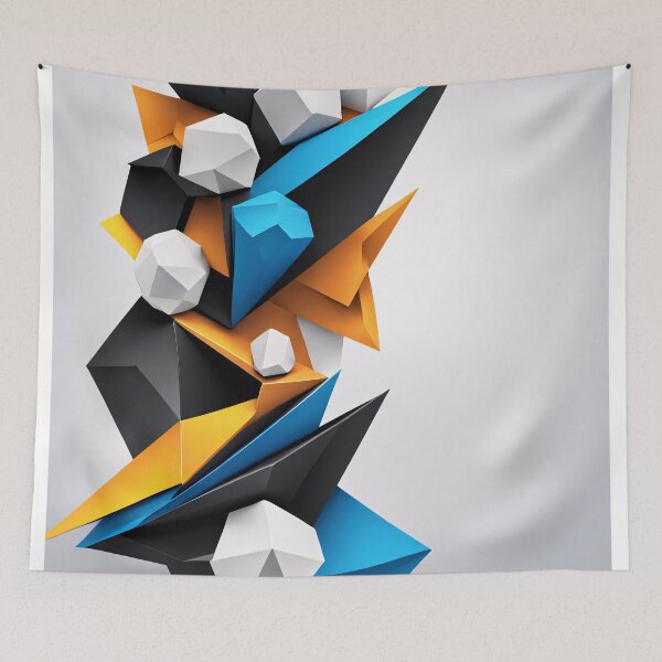 Item preview, Abstract Shape Art Black Blue Orange White V2 designed and sold by Salimgor Hangaround Music.