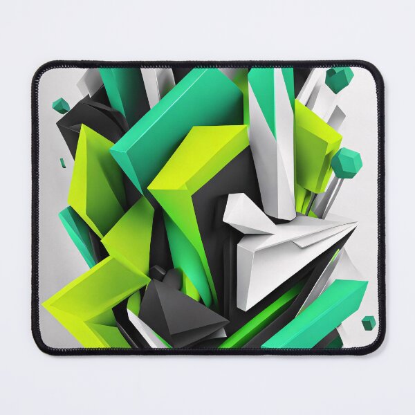 Item preview, Abstract Shape Art Green White Grey V4 designed and sold by Salimgor Hangaround Music.