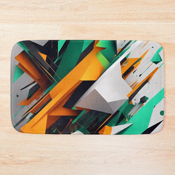 Item preview, Abstract Shape, Art Black Turquoise Green Orange White designed and sold by Salimgor Hangaround Music.