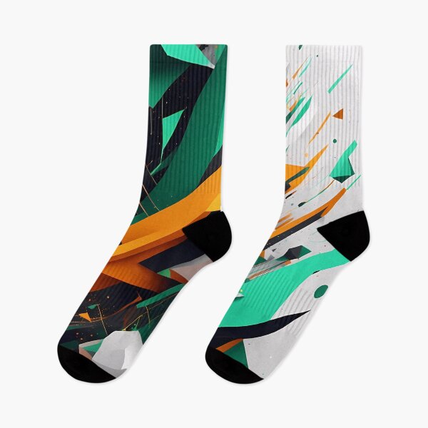 Item preview, Abstract Shape, Art Black Turquoise Green Orange White designed and sold by Salimgor Hangaround Music.