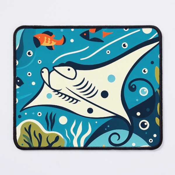 Item preview, Copy of manta ray colorful style with some sea creatures designed and sold by zzinthestore.