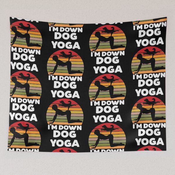 Item preview, Yoga I'm Down Dog Funny Yoga Pose Workout Namaste Meditation Fan designed and sold by GravitiTees.