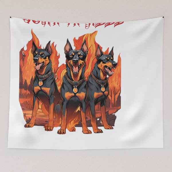 Item preview, Agresive beaucerons in fire Born in Hell dog in fire  designed and sold by GoodyPaws.