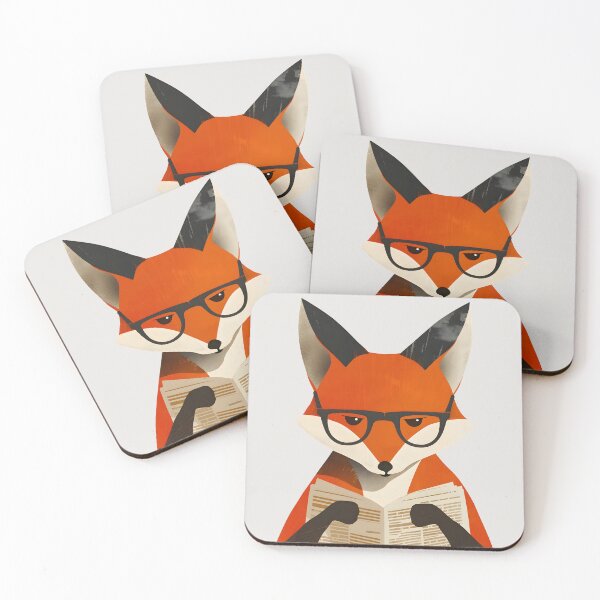Item preview, Red Fox Reading Newspaper designed and sold by xiao xuans.