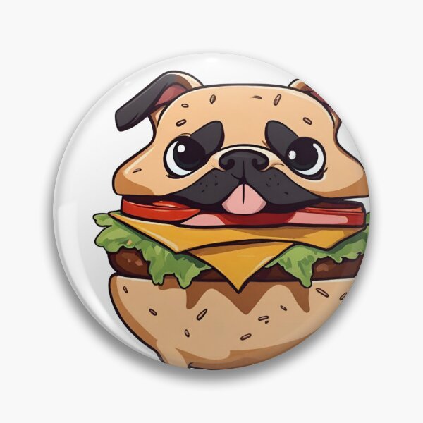 Artikelvorschau, Burger Boy Lustiger Burger Mops Hund entworfen und verkauft von GoodyPaws.