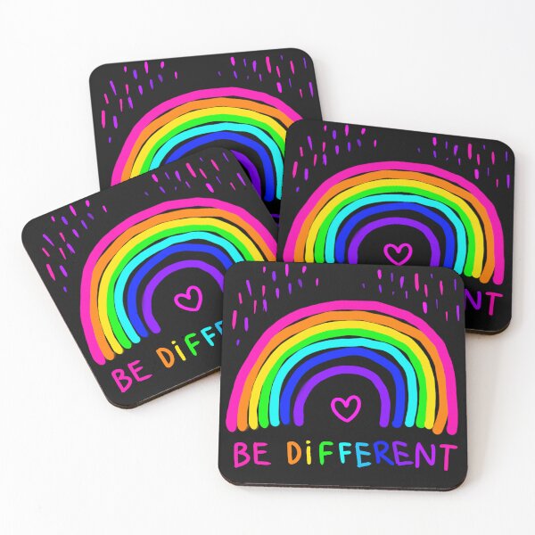 Item preview, Rainbow - Be different, sticker, bumper sticker, positive hand drawn colourful illustration designed and sold by NatalkaP.