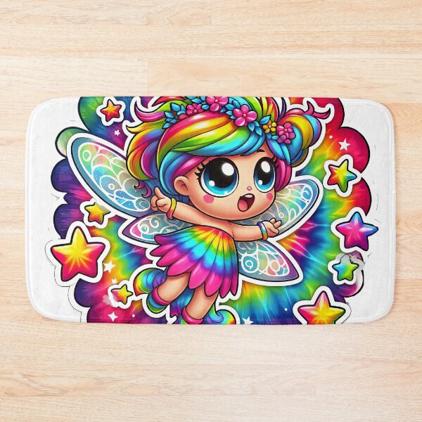 Item preview, Tie Dye Rainbow Fairy, Cute Little Girl, Girl Cartoon, Gift for Child, Colorful designed and sold by Anticulture.