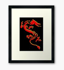 Double Dragon Red andYellow Framed Print