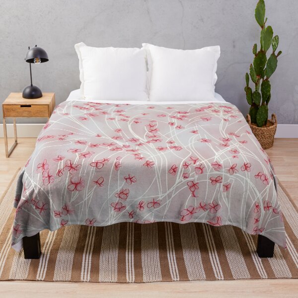 Item preview, Encantadoras flores rosadas: estampado floral de acuarela sobre blanco - Decoración elegante para el hogar designed and sold by PillowTalkyZone.