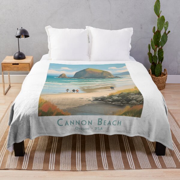Item preview, Cannon Beach, Oregon vintage travel poster – Minimalist beach view in retro style designed and sold by pod24.