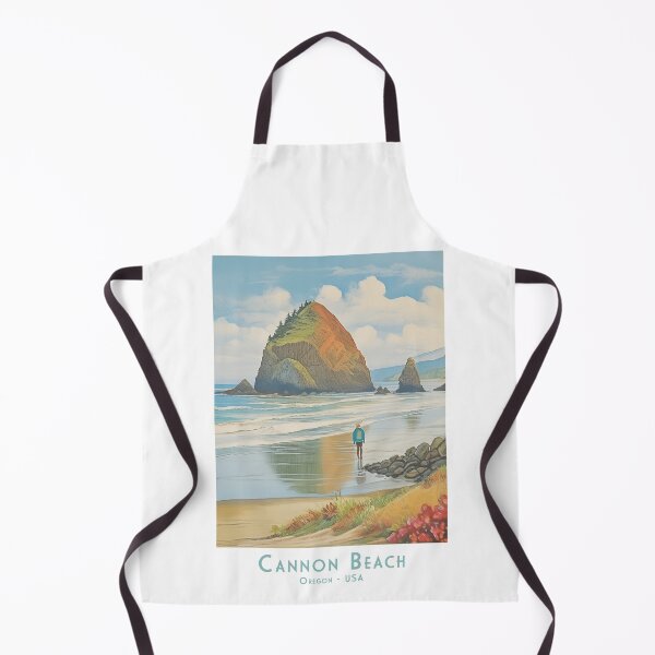 Item preview, Cannon Beach, Oregon retro travel poster – Minimalistic vintage view designed and sold by pod24.