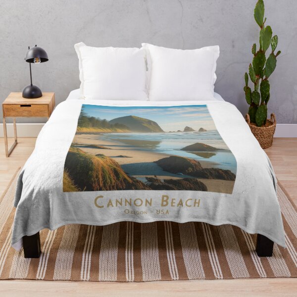Item preview, Cannon Beach in Oregon – Vintage travel poster in minimalist retro style designed and sold by pod24.