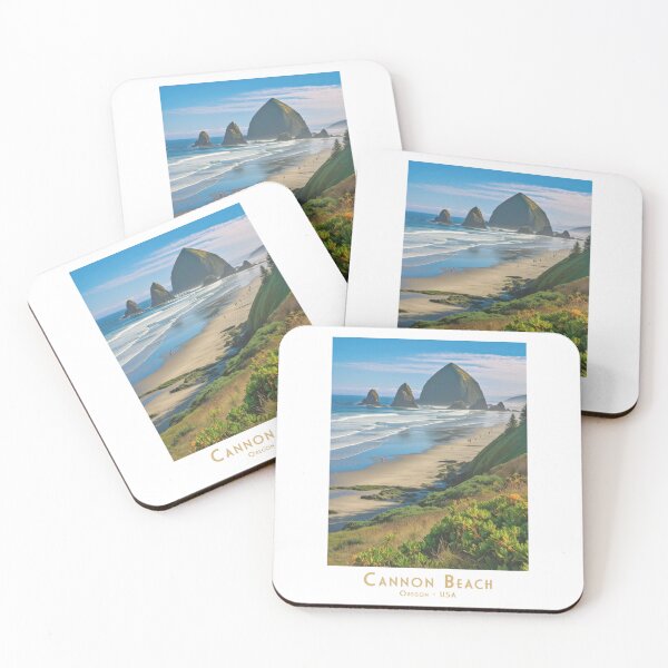 Item preview, Cannon Beach, Oregon USA – Vintage travel poster with minimalist retro view designed and sold by pod24.