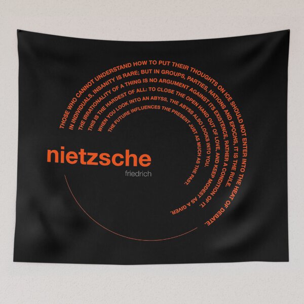 Item preview, Friedrich Nietzsche famous quotes poster [orangered] designed and sold by CMYKStudio.