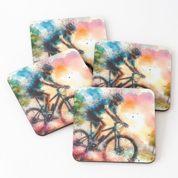 Item preview, Watercolor cyclist runner designed and sold by paulrommer.