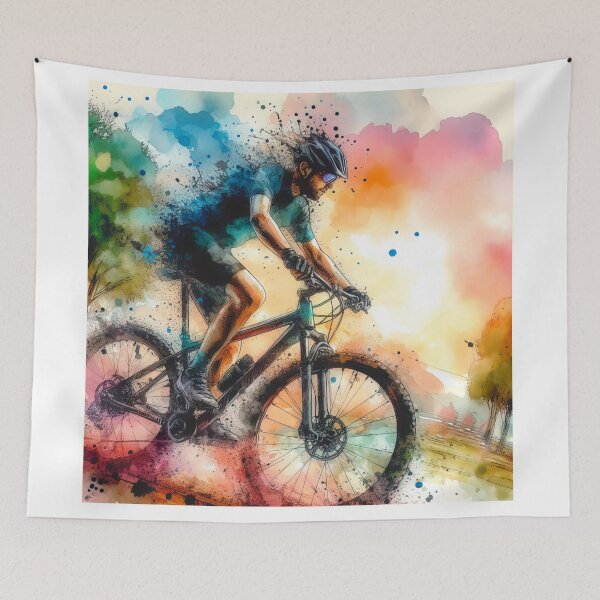 Item preview, Watercolor cyclist runner designed and sold by paulrommer.