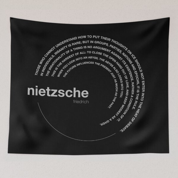 Item preview, Friedrich Nietzsche famous quotes poster [silver] designed and sold by CMYKStudio.