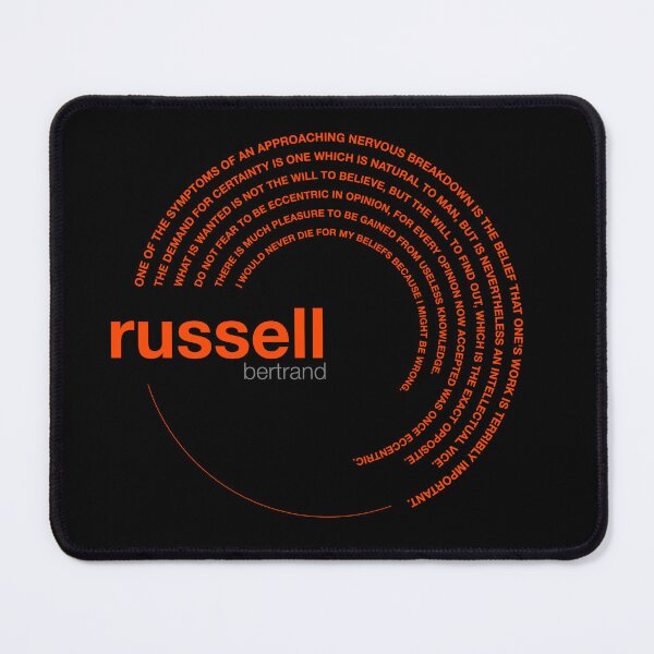 Item preview, Bertrand Russell famous quotes poster [orangered] designed and sold by CMYKStudio.