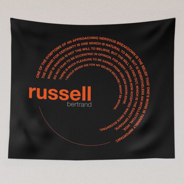 Item preview, Bertrand Russell famous quotes poster [orangered] designed and sold by CMYKStudio.