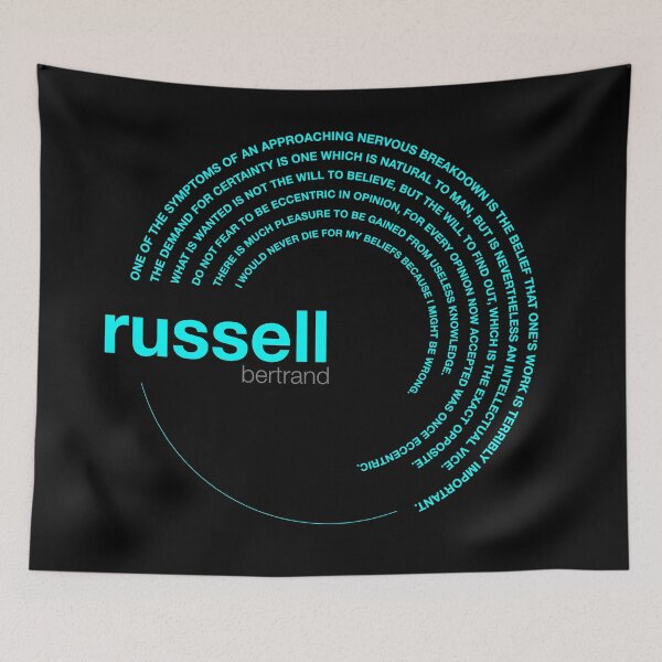 Item preview, Bertrand Russell famous quotes poster [aqua] designed and sold by CMYKStudio.