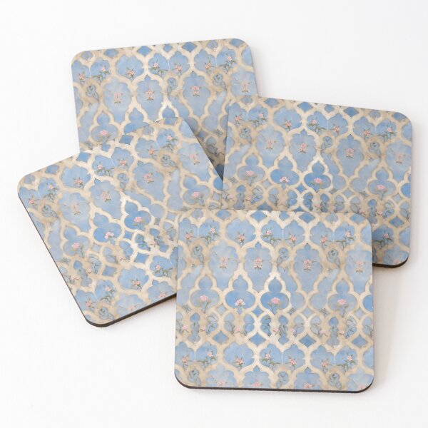 Item preview, Antique Cream-Colored Arabian Tiles with Floral Beauty designed and sold by VoyteksDesigns.