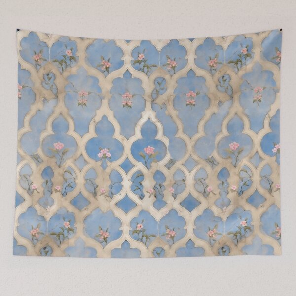 Item preview, Antique Cream-Colored Arabian Tiles with Floral Beauty designed and sold by VoyteksDesigns.