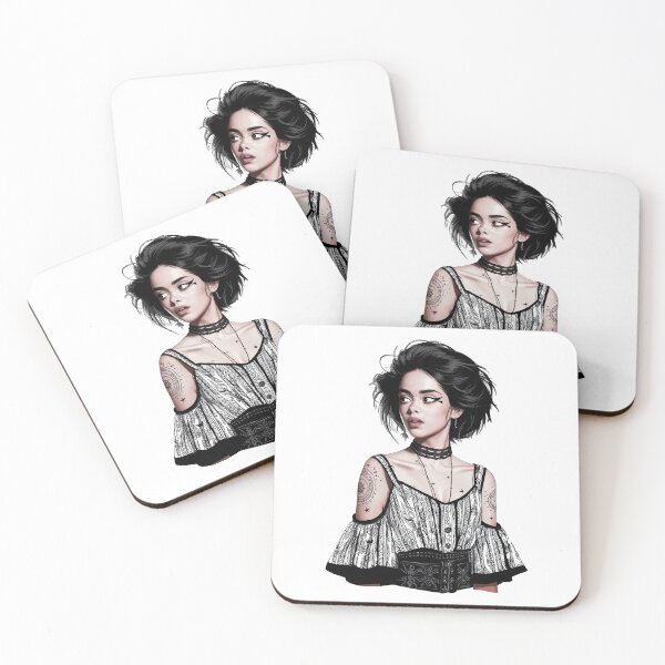 Item preview, astrological tattoos dark-haired young woman designed and sold by 90's Misaki.