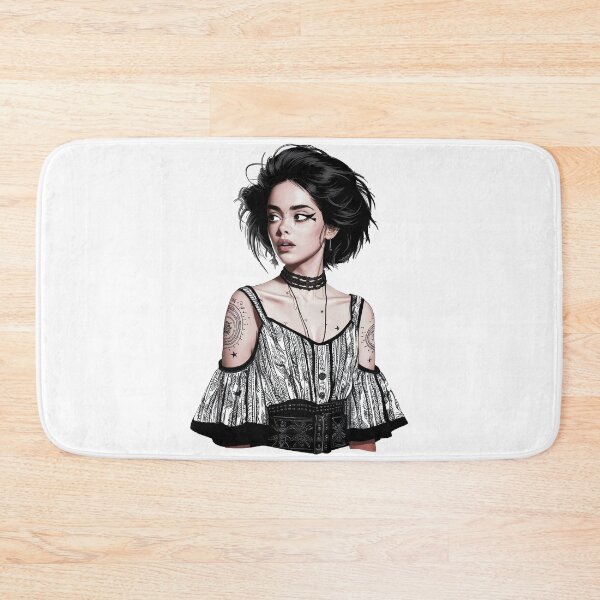 Item preview, astrological tattoos dark-haired young woman designed and sold by 90's Misaki.
