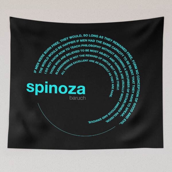 Item preview, Baruch Spinoza famous quotes poster [aqua] designed and sold by CMYKStudio.