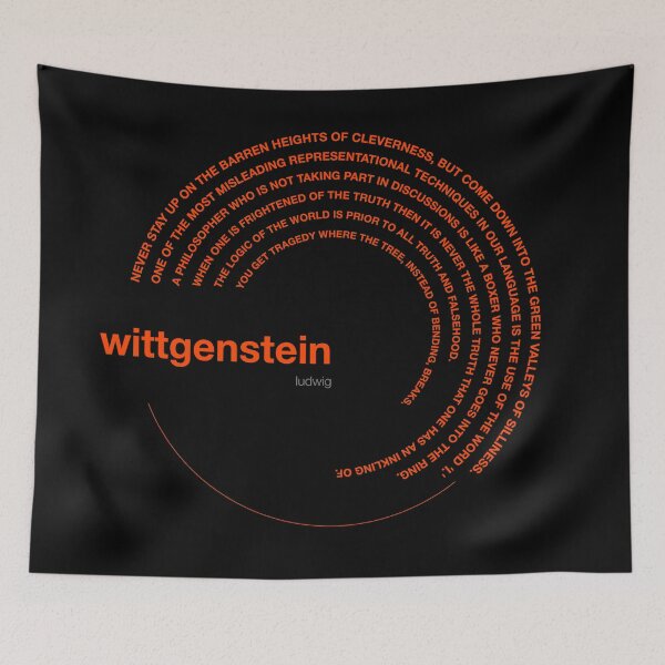 Item preview, Ludwig Wittgenstein famous quotes poster [orangered] designed and sold by CMYKStudio.