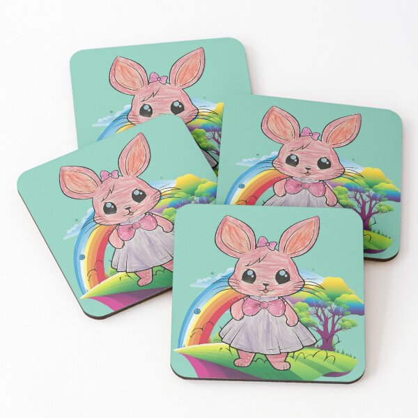Item preview, Cute Bunny Rabbit, Rainbow Tree, Party Dress, Birthday Girl designed and sold by BingysBarn.