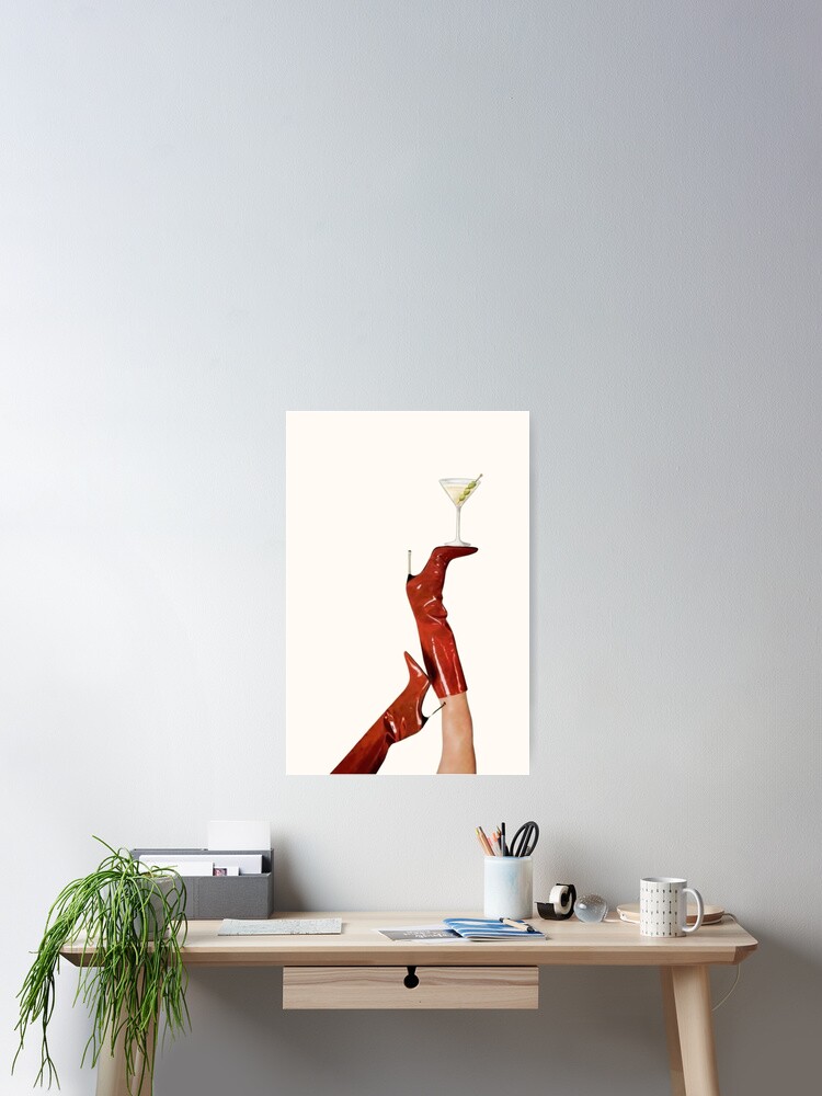 Thumbnail 2 of 3, Poster, Red Boots Martini designed and sold by gaiadesanctis.