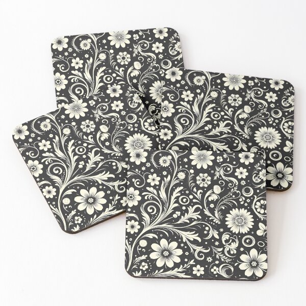 Item preview, Black and White Floral Pattern  designed and sold by GraphicsClub.