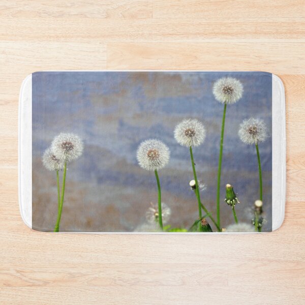 Item preview, White dandelions on blue wall background designed and sold by olena2552.