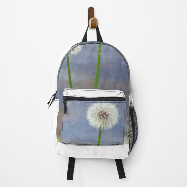Item preview, White dandelions on blue wall background designed and sold by olena2552.