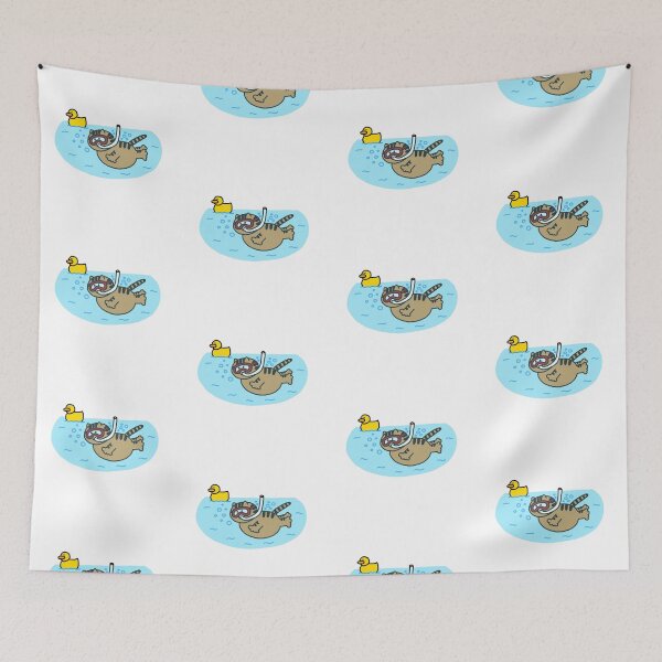 Item preview, a Cat and a Duck enjoying snorkeling designed and sold by superbaechoo.