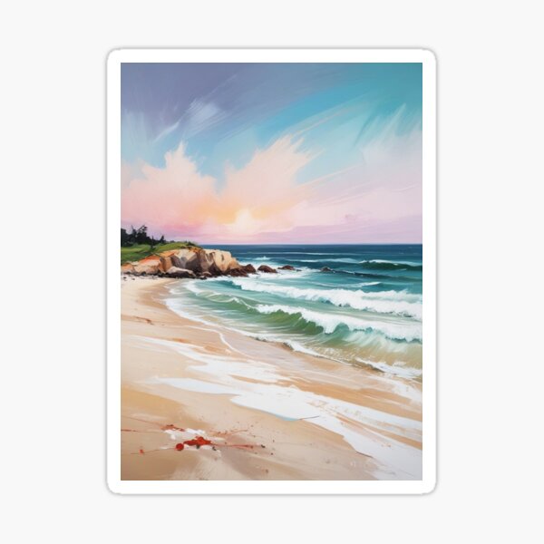 Item preview, Beautiful beach view acrylic painting print design designed and sold by Anshu3813.