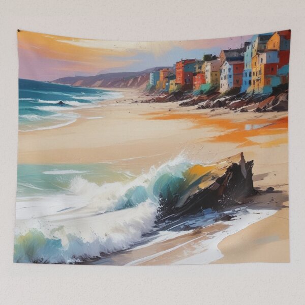 Item preview, Beautiful beach view acrylic painting print design  designed and sold by Anshu3813.